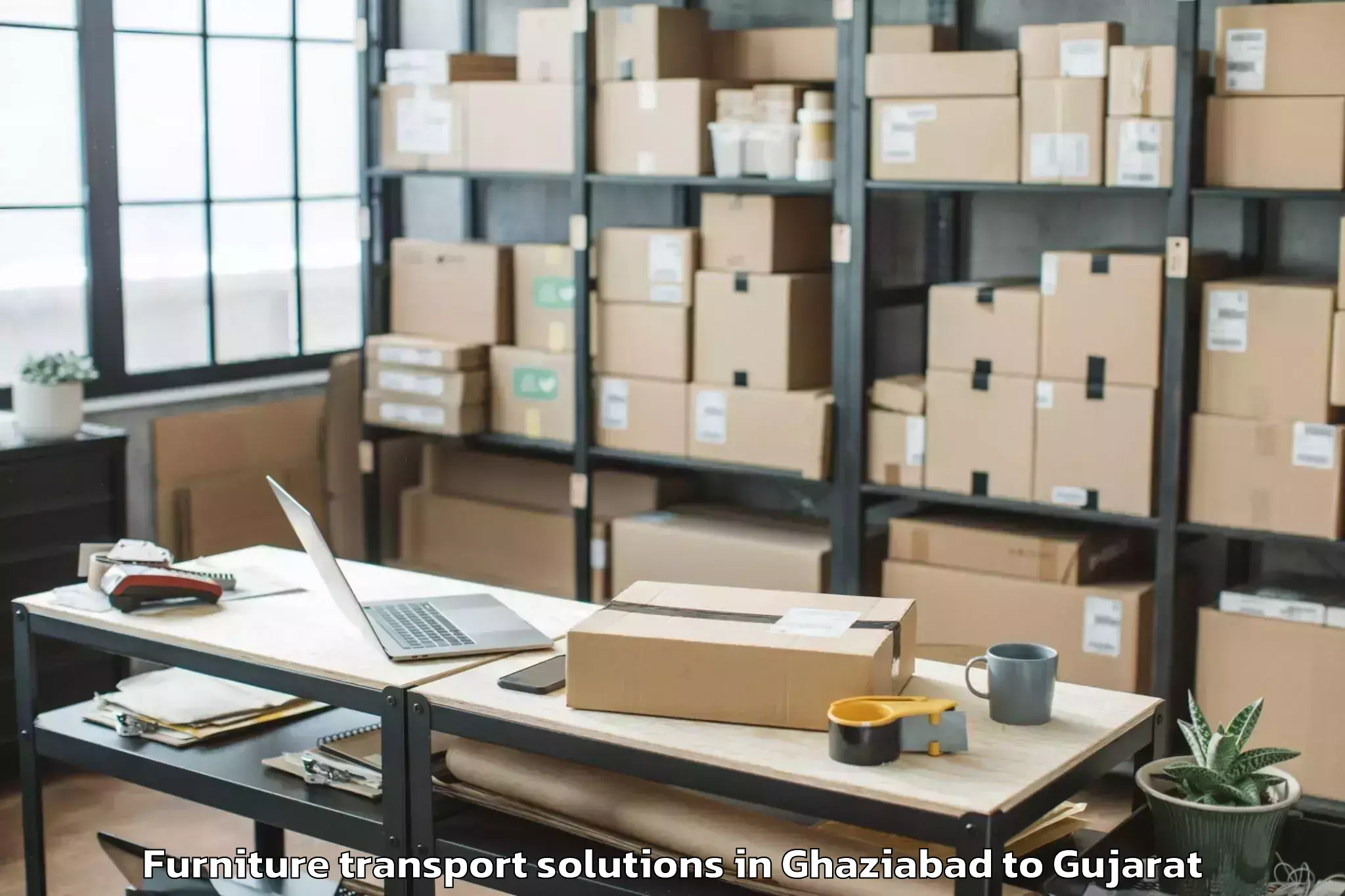 Professional Ghaziabad to Keshod Furniture Transport Solutions